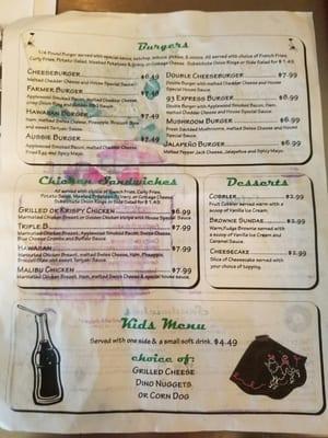 Menu back