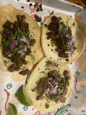 Chorizo Tacos Lengua Tacos Carne Asada Tacos