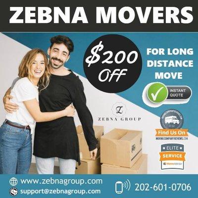 $200 OFF FOR ANY LONG DISTANCE MOVE