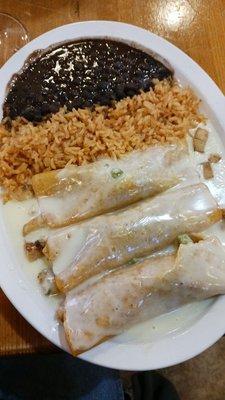 Maria's enchiladas with black beans and rice