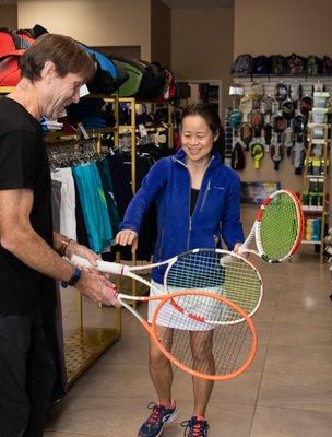 We have an amazing demo program with hundreds of racquets and pickleball paddles to choose from