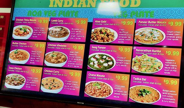 Indian Food Menu 8-2021