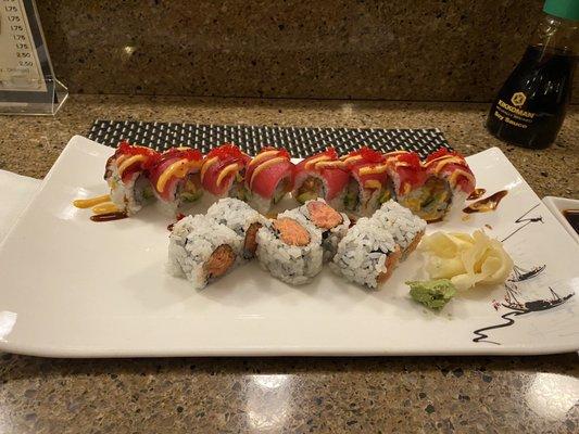 Red lion roll and spicy tuna.