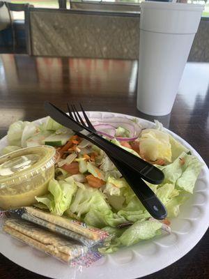 Extra large side salad instead of fries or rice