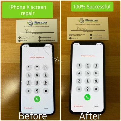 iPhone X Screen Repaired Successfully.