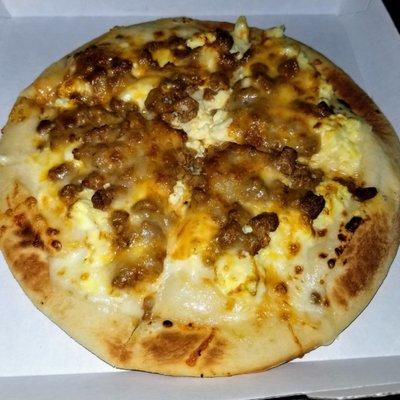 Chorizo, egg, & cheese breakfast pizza