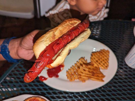 Hot Dog w/ Waffle Fries