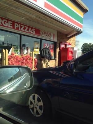 They have a redbox. A public phone. Sell wood. Sell ice.