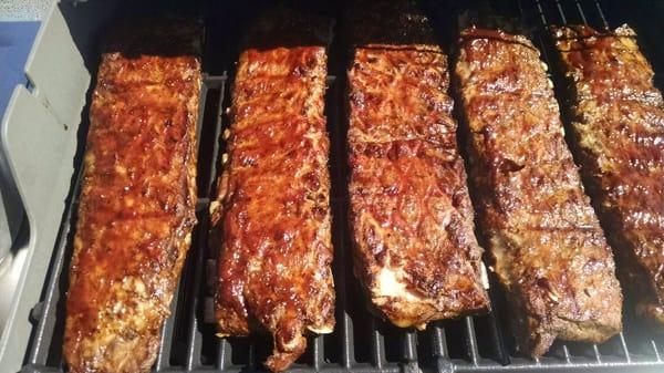 On Fridays in the summer, we grill ribs on the front porch and sell over 250 full racks.