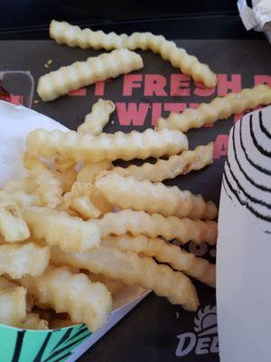 The fries here are a little cool. Probably bad timing. Still my favorite fries!