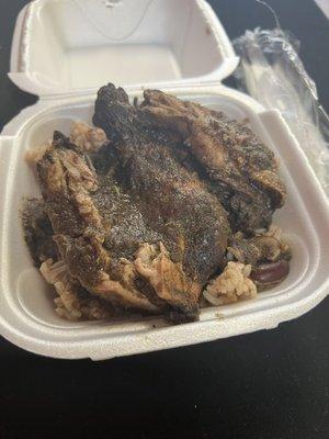 Jerk chicken and rice special