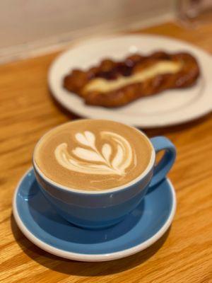 Raspberry Cheese Danish & Carmelvanilla latte.