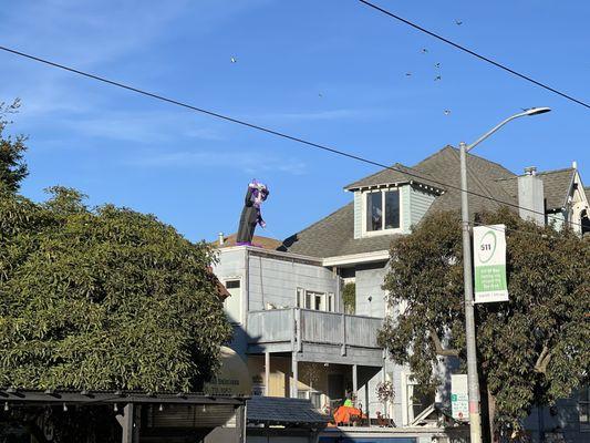 A new view for Halloween from the Red Tail parklet.