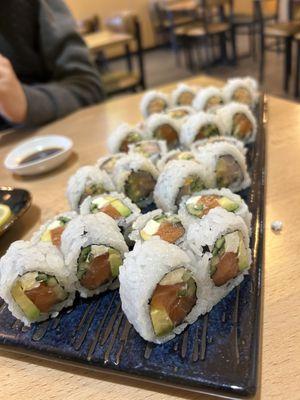 Regular Rolls: Spicy California Roll, Salmon Roll, Yellowtail Roll,