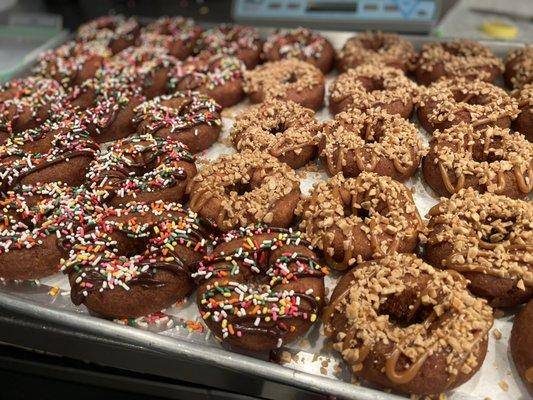 Fudge and toffee donuts!