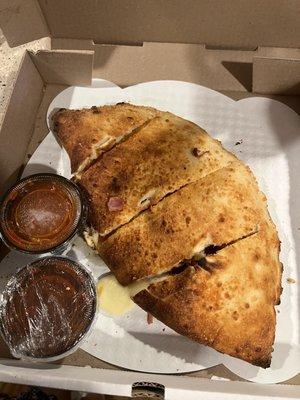 Large Calzone with bacon and pepperoni