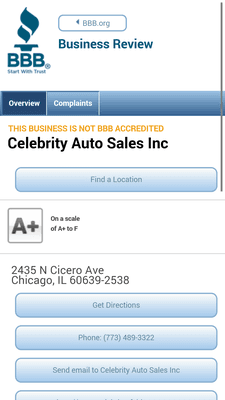 Celebrity Auto Sales, 27yrs in business, A+ BBB, preferred used car dealer.