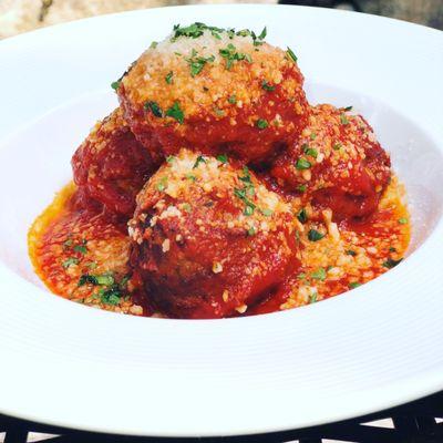 Pork and beef braised meatballs with marinara