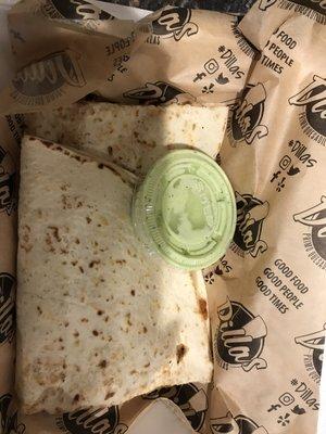 Plain O quesadillas with jalapeño ranch dressing