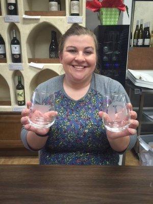 Wine Glass Etching Class w/one glass of wine provided