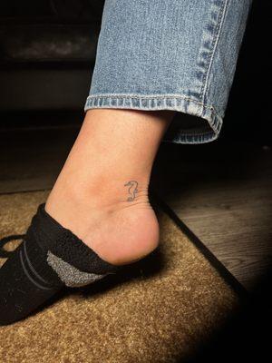 Retouched tiny thin line seahorse tat from a year ago