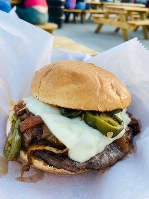 Smashed Jalepeno Cheese Burger