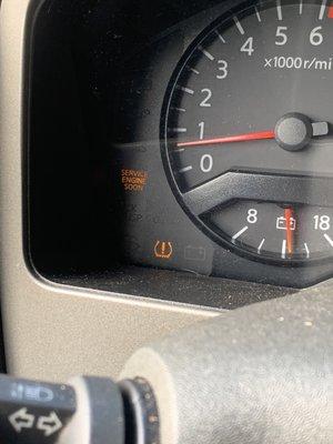 The check engine light that came up for the Nissan Armada