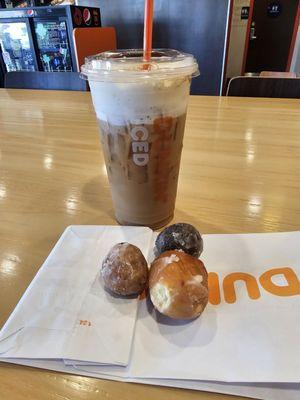 medium Charli cold foam $5.19 3 munchkins donut hole treats $1.69