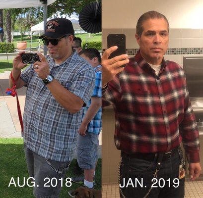 Our member Mark's transformation after a few months of clean eating and regular workouts at 9ROUND.