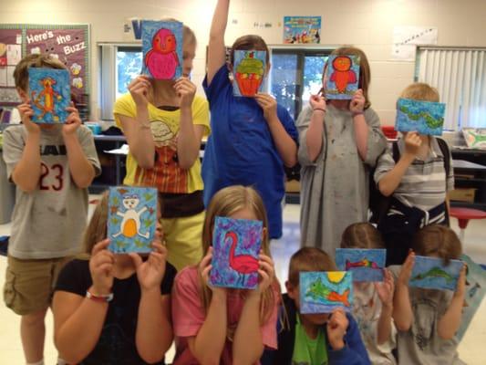 Kindergarten-5th Grade class- Canvas painting