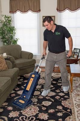 The Mean Green Carpet Clean uses a German-engineered vacuum with hospital grade HEPA filter to prep each and every job.