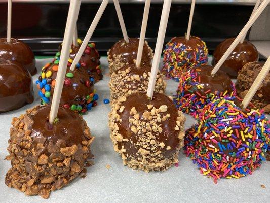 Yummy caramel apple during apple picking season.