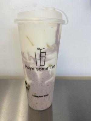 Taro milk smoothie with boba