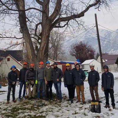 Here is a group of our team at a safety training meeting. We are certified, trained properly, and professional.