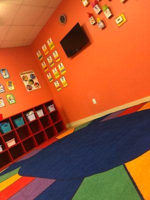 Our toddler's room also known as the orange room is where most of our educational and crafty lessons will take place!