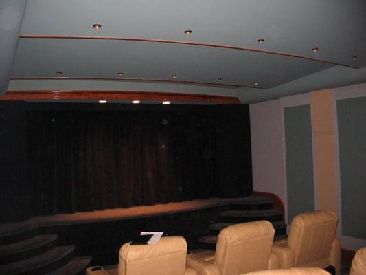 Home Theater with stage & curtains