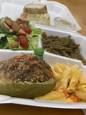 Stuffed bell pepper lunch special