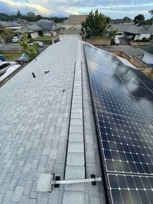 Reinstalled and cleaned solar panels the day after we installed our new roof.