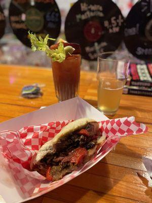 PBR braised Philly toast beef sandwich -- amazing!