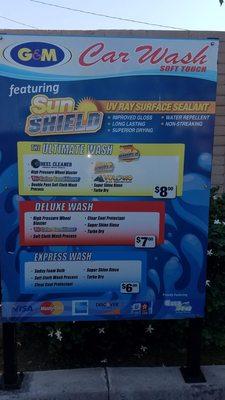 PRICES FOR CAR WASH