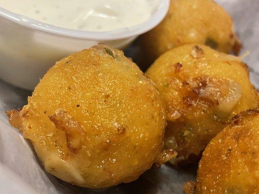 Rattlesnake bites - cheesy jalapeño bites with tasty ranch