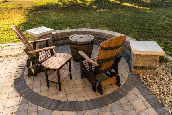 seat wall, outdoor furniture, firepit