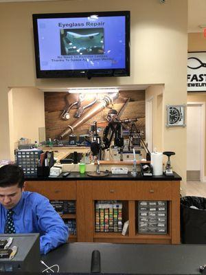 You can watch the jeweler or watch technician while they finish your repair!