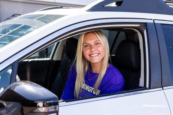 Ruby Meylan in her new Carter Subaru Outback!