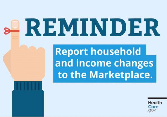 Changes in your household? Report them to the marketplace