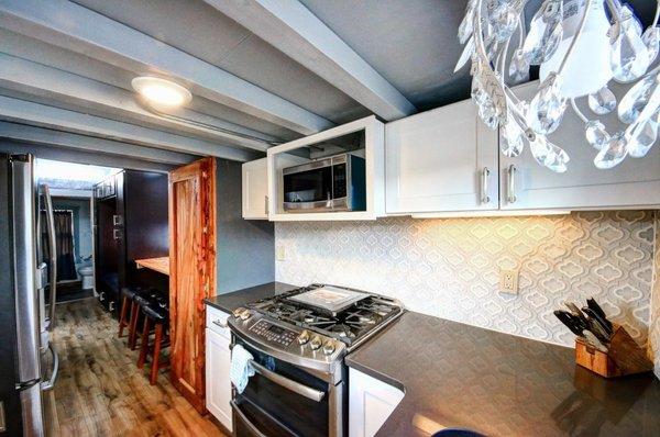 Full kitchen in Molly tiny house