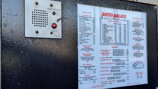 Drive-in menu