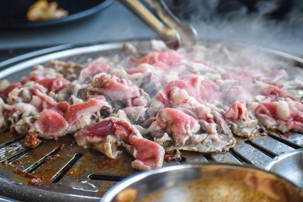 Brisket sizzling!