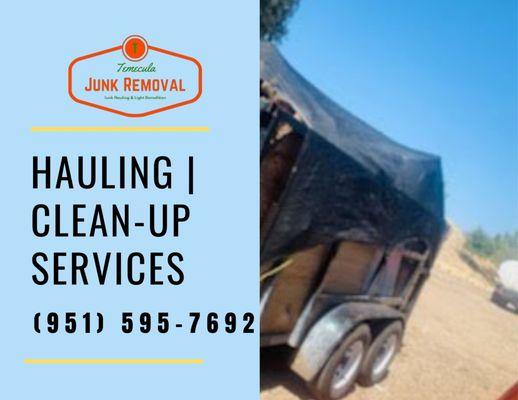 Temecula's Junk Removal - Hauling, clean-up, light demolition. Junk Hauling company in Murrieta and Temecula, CA.