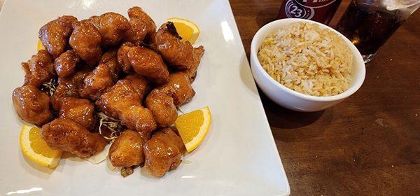 Orange chicken and fried rice